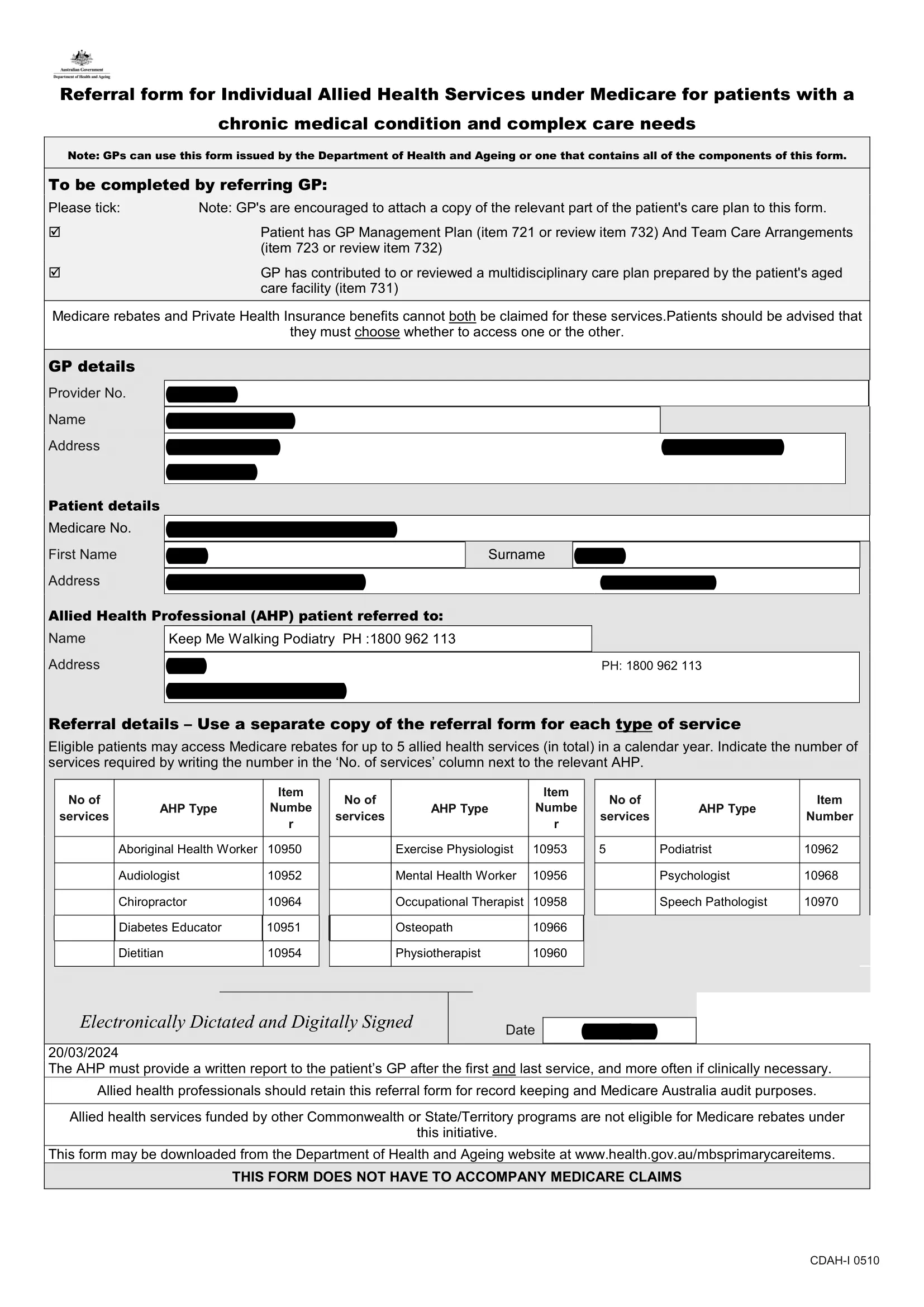 EPC Plans - GP Care Plans Adelaide Form